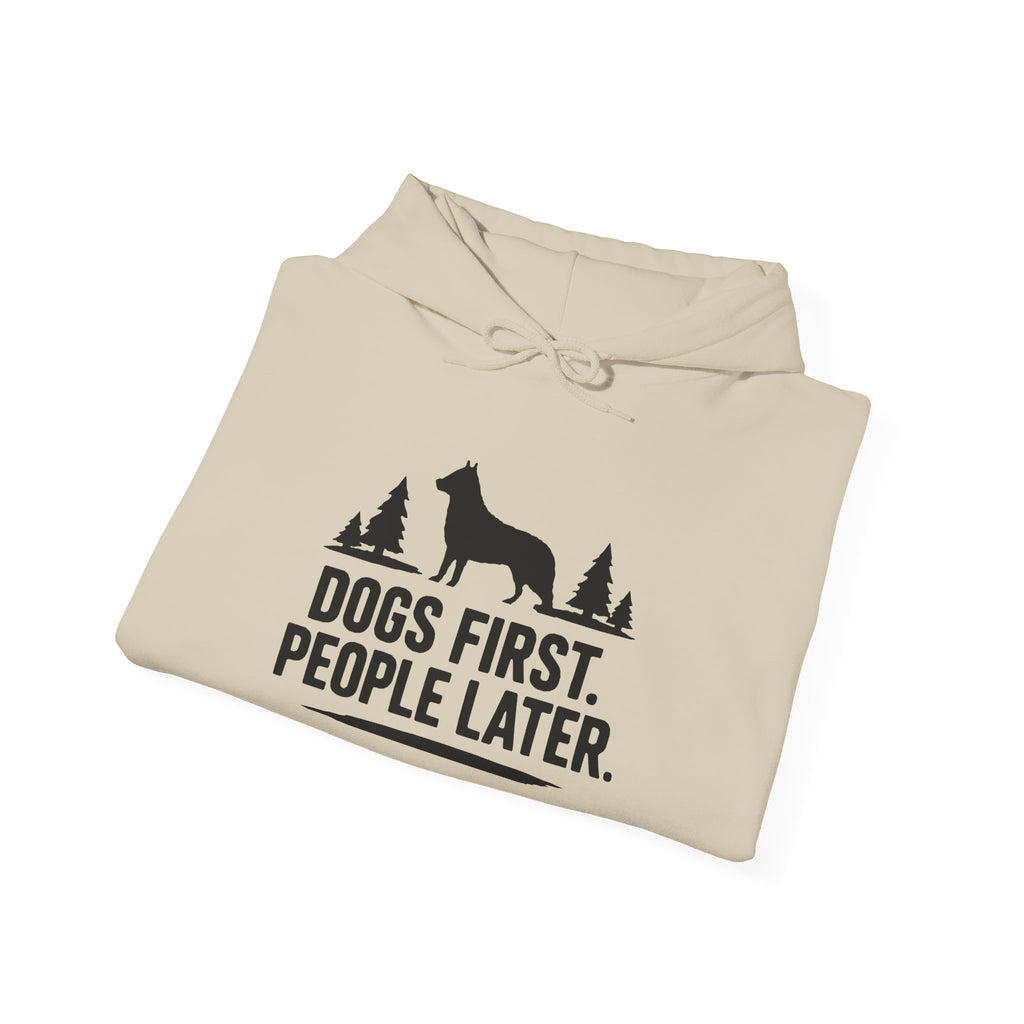 Dogs First. People Later unisex Hoodie – Light Colours - product mockup 9