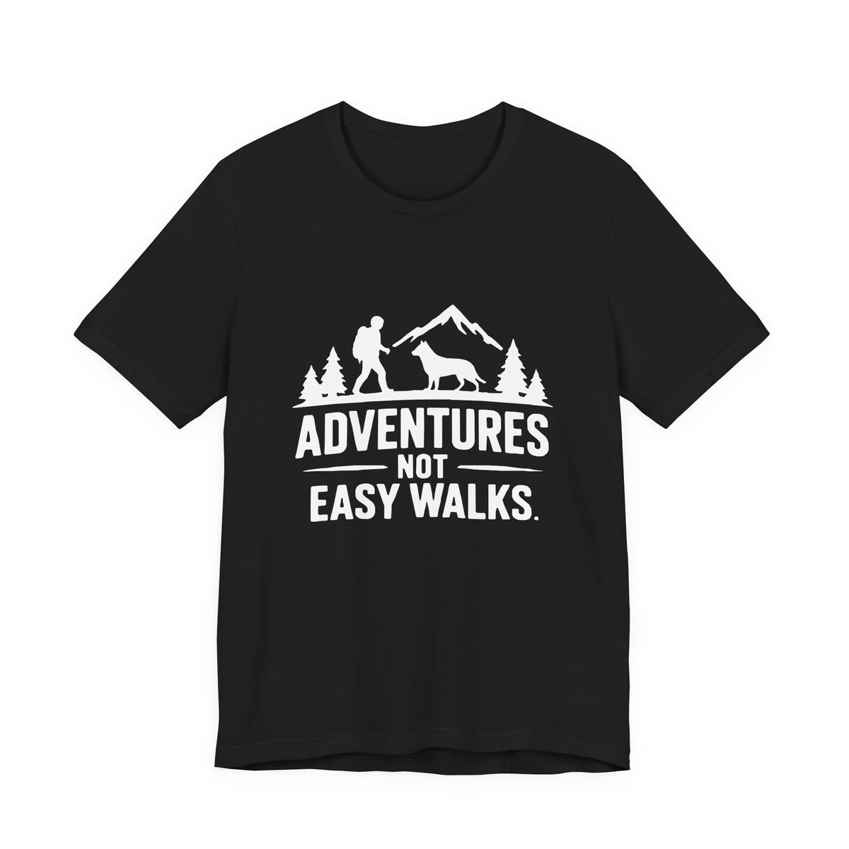Adventures Not Easy Walks unisex T-Shirt – Dark Colours - product mockup 2