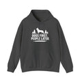 Dogs First. People Later unisex Hoodie – Dark Colours - product mockup 3