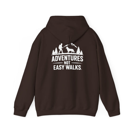 Adventures Not Easy Walks. Unisex Hoodie – Dark Colours