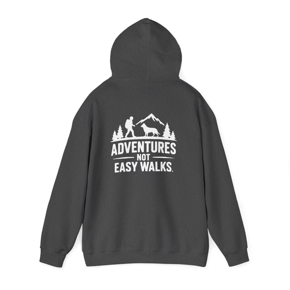 Adventures Not Easy Walks unisex Hoodie – Dark Colours - product mockup 11