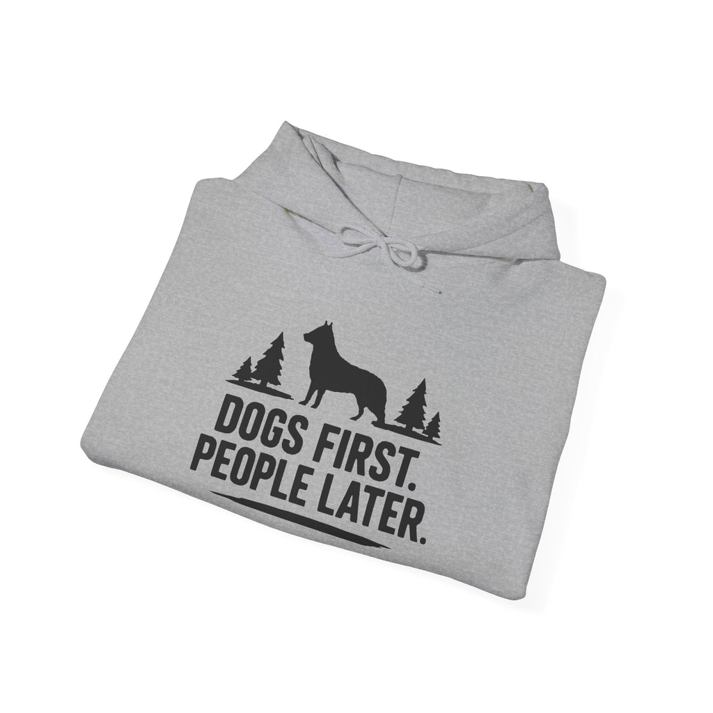 Dogs First. People Later unisex Hoodie – Light Colours - product mockup 12