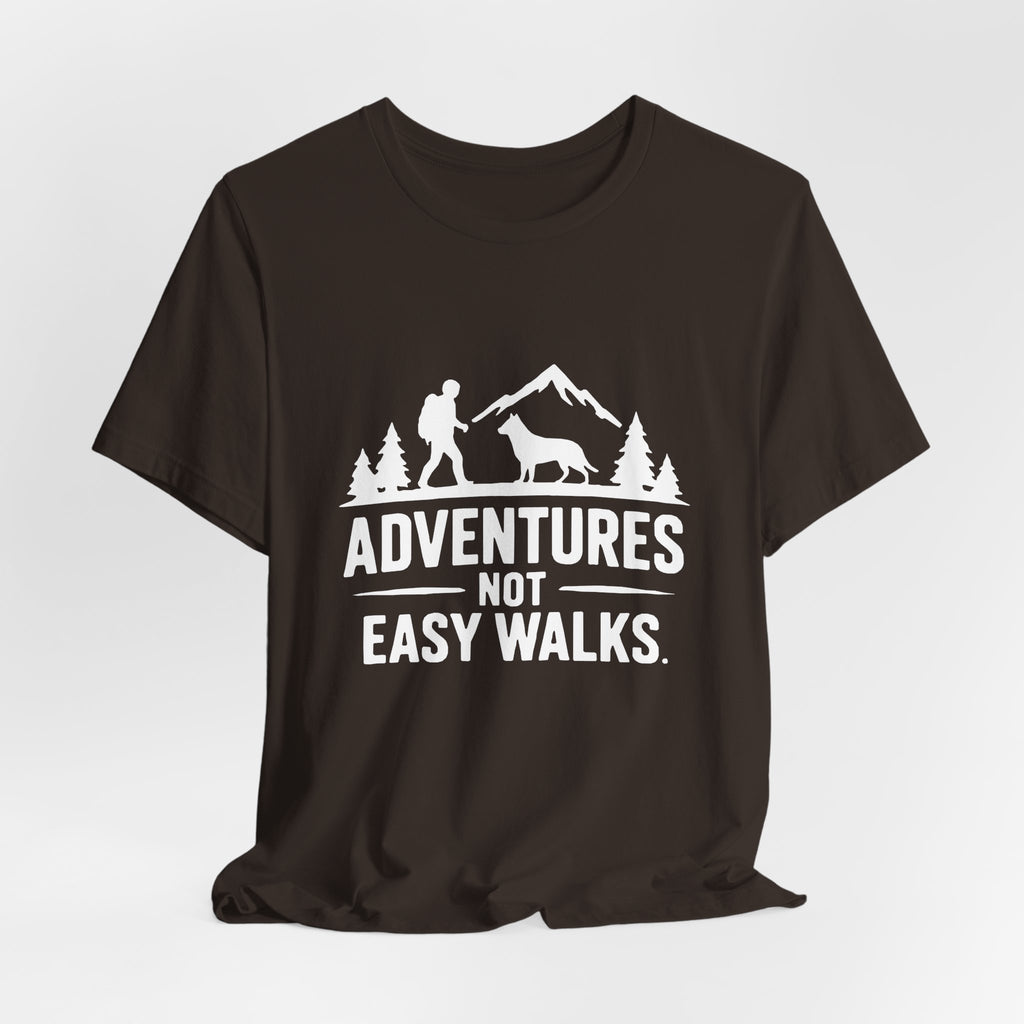 Adventures Not Easy Walks unisex T-Shirt – Dark Colours - product mockup 7