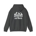 Adventures Not Easy Walks unisex Hoodie – Dark Colours - product mockup 3