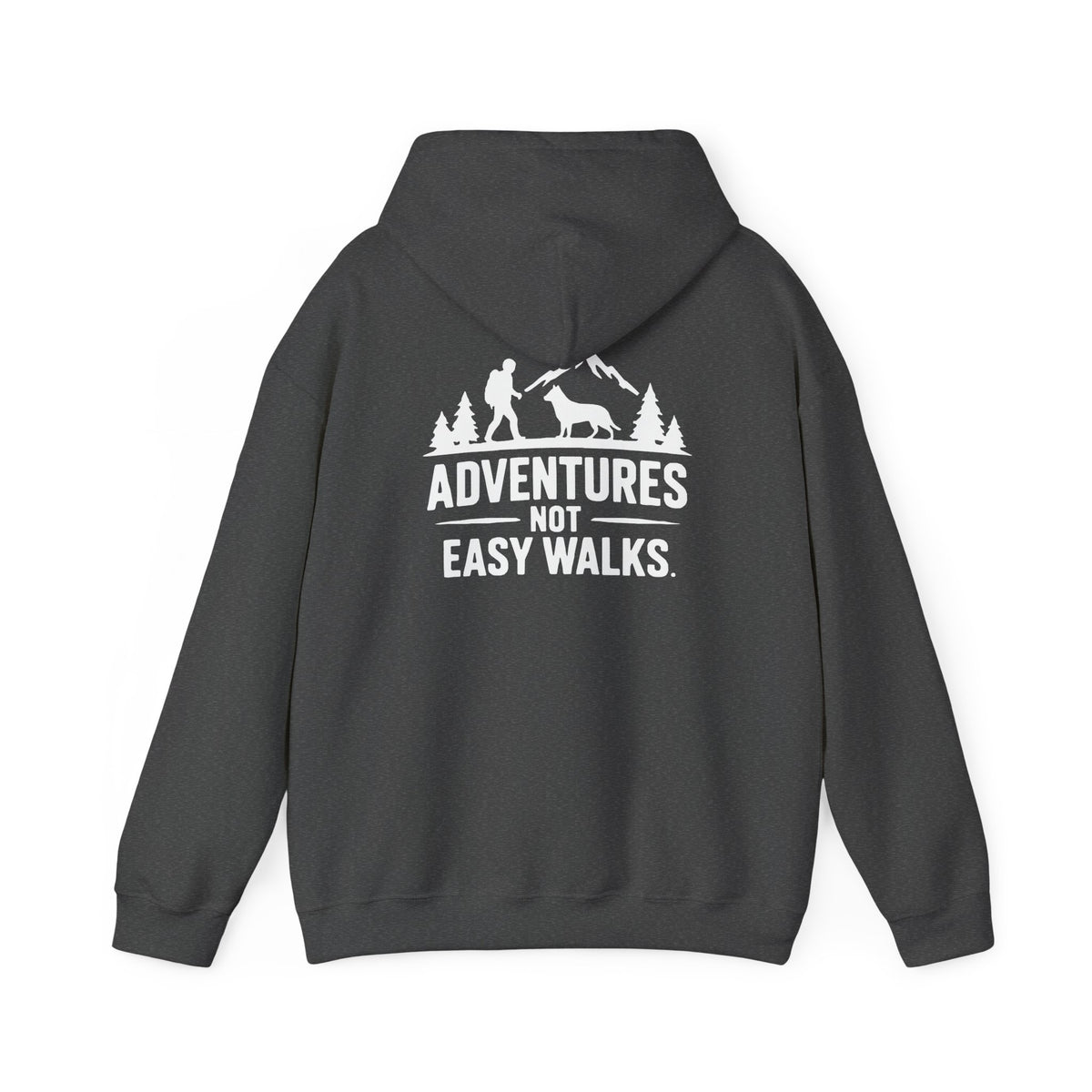 Adventures Not Easy Walks unisex Hoodie – Dark Colours - product mockup 3