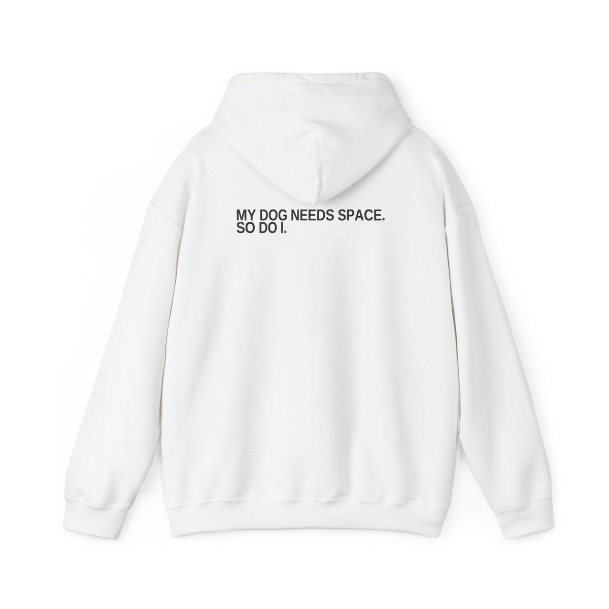 Needs Space reactive dog hoodie in a light colour