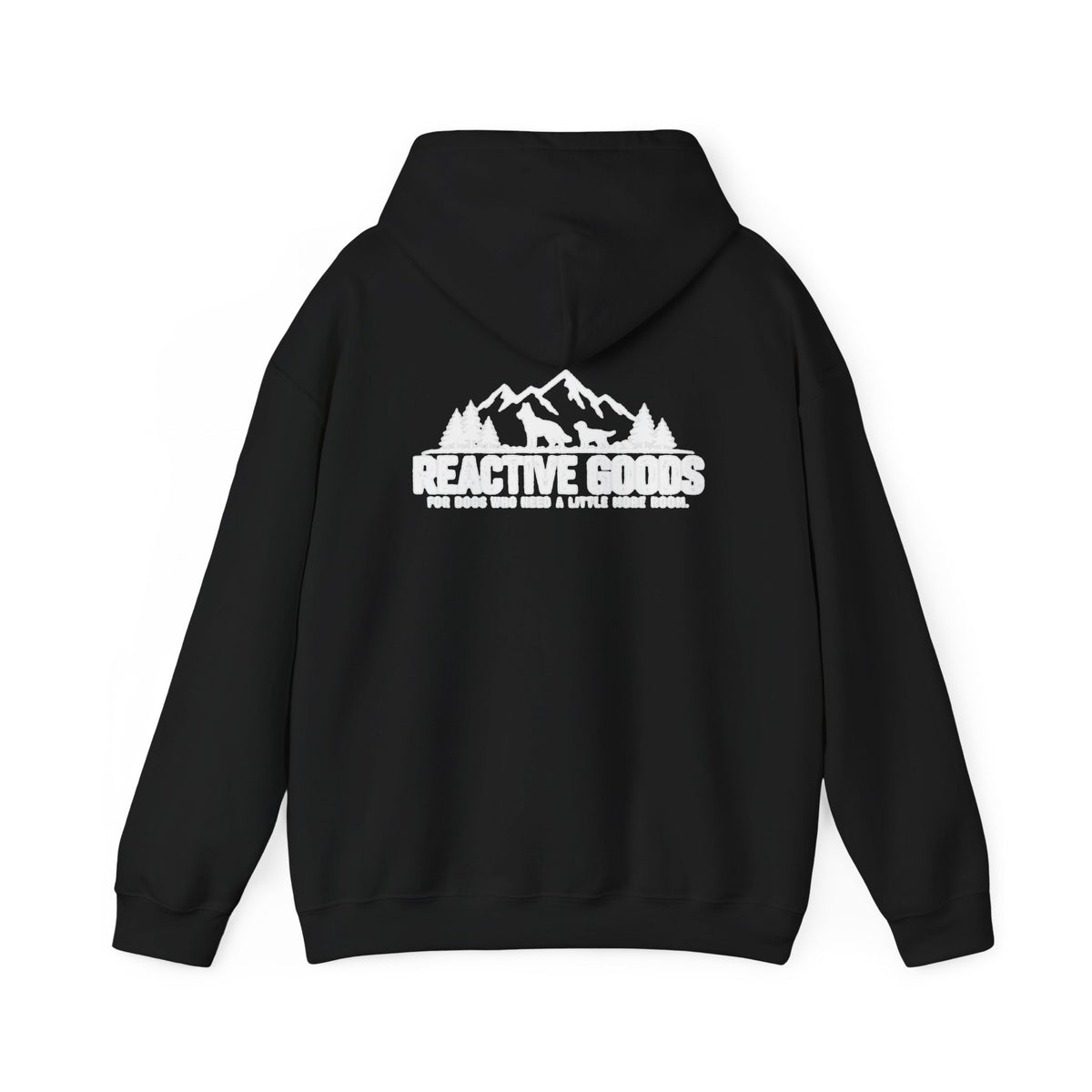 Reactive Goods mountain and dogs reactive dog hoodie in a dark colour