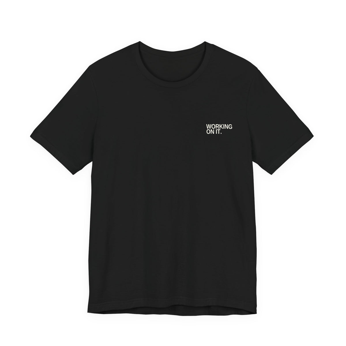 Working On It reactive dog T-shirt in a dark colour